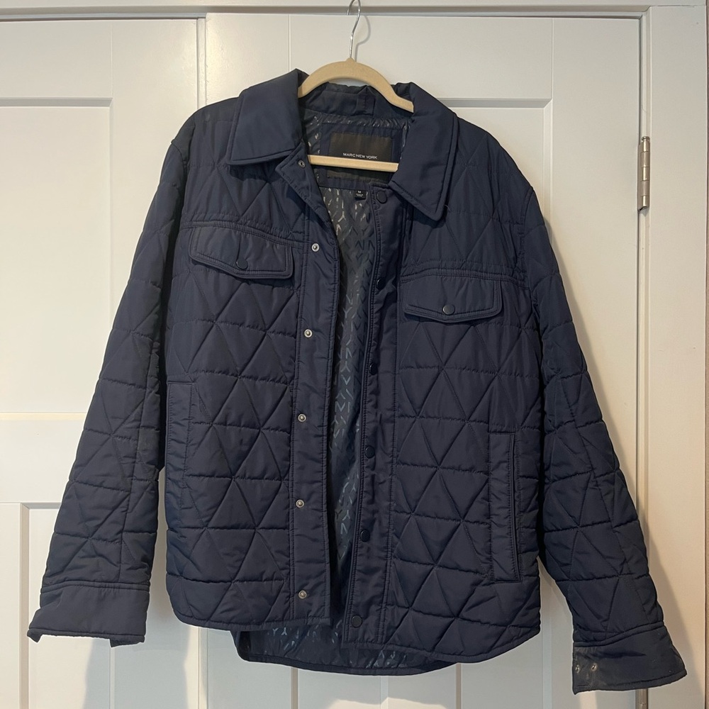 Andrew Marc Navy Blue Jacket (Size Medium)